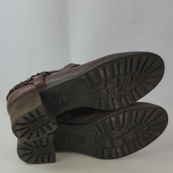 Tara M Ginnie Brown Leather Western O-Ring Ankle Boots - Picture 12 of 15